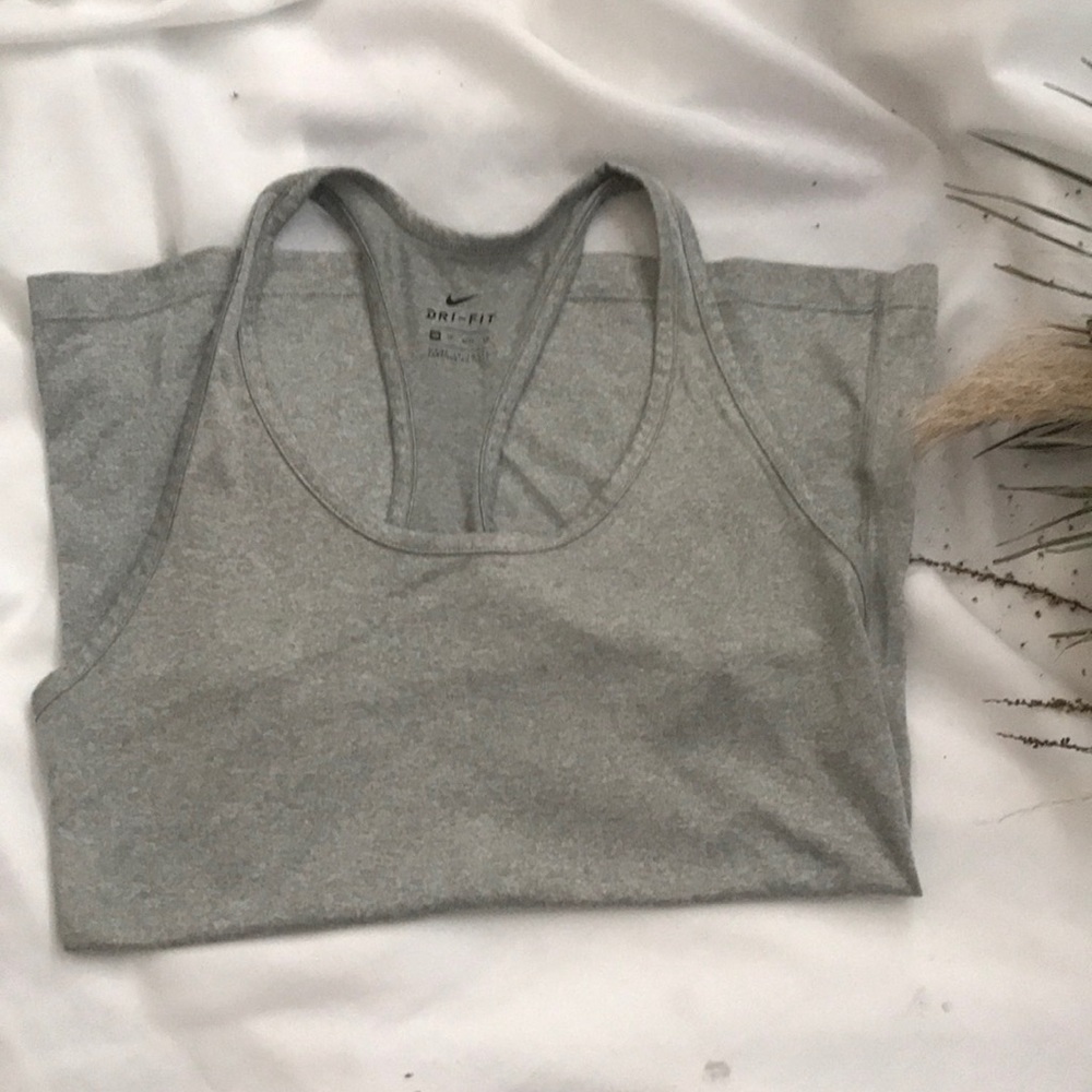 Nike Grey Monochrome Logo Racerback Tank Top